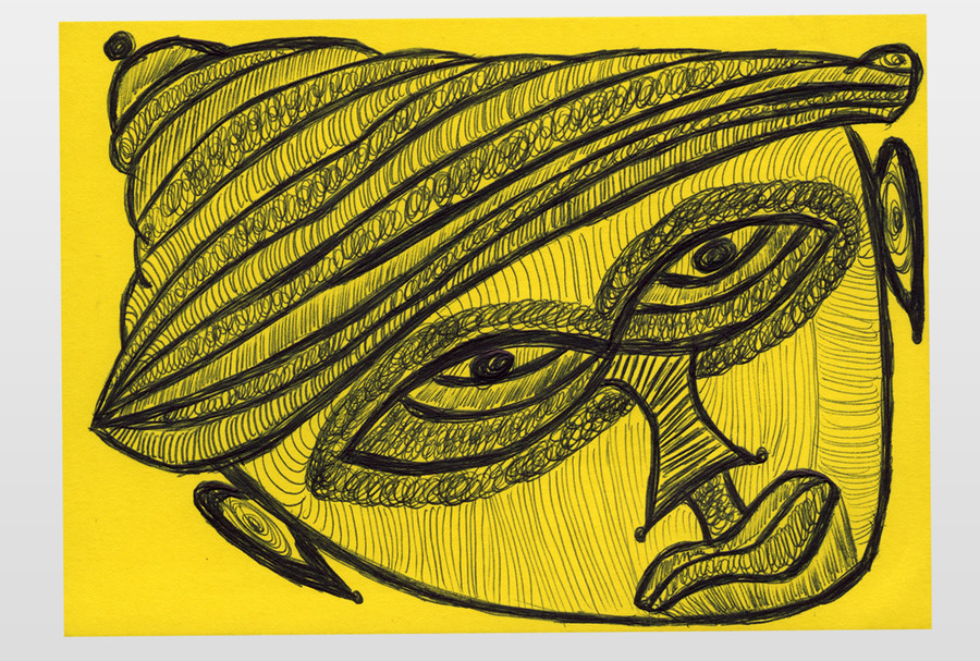 O.T. (Kopf) Kugelschreiber auf Papier