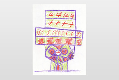 O.T. (Kopf) Buntsifte auf Papier