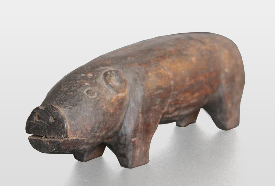 Figur (Schwein), Papua Neu Guinea Holz, geschwärzt