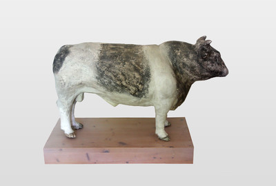 Bulle Gips, Farbe auf Holzsockel