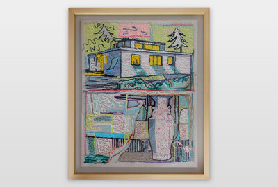 Haus am Horn Gobelin (Stickarbeit auf Stoff), 2019