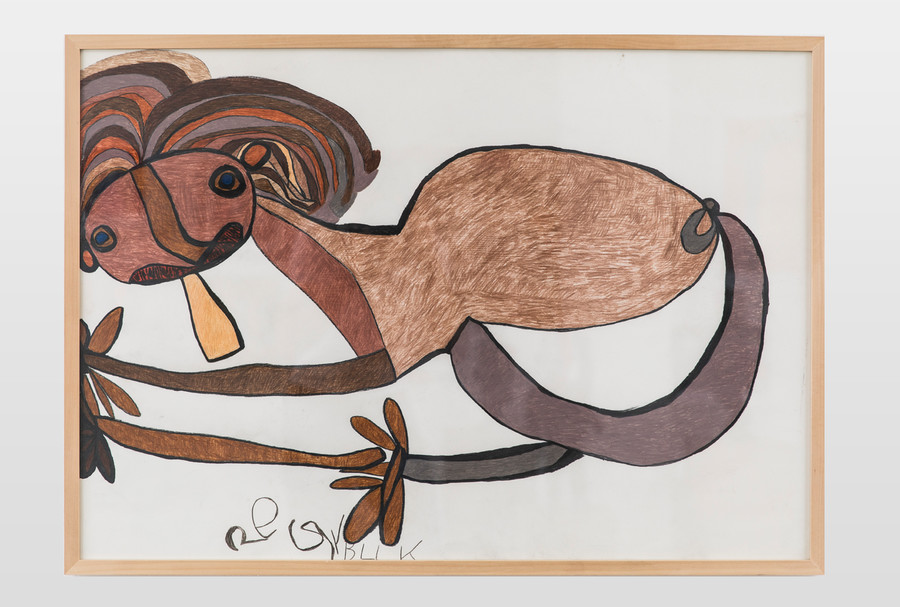 O.T. (Sphinx) Farbstift auf Papier