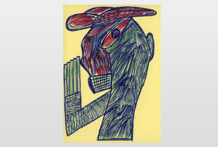 O.T. (Kopf) Kugelschreiber auf Papier