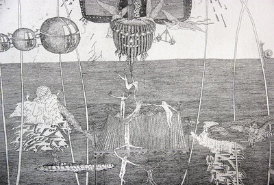 Hoch-Zeit und Feuerwerk (Detail) Radierung, 1986