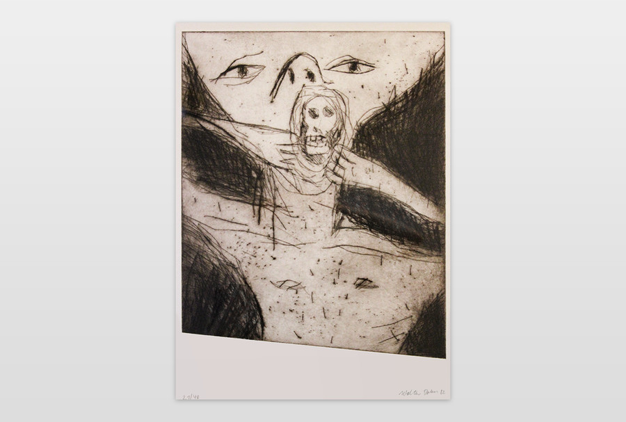 Walter Dahn Kleines Asthma, Radierung, 1982