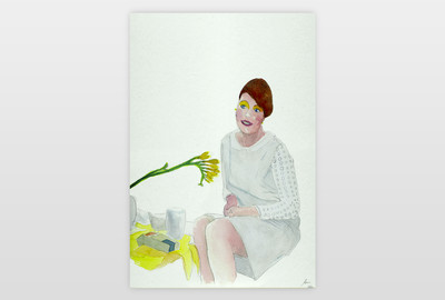 O.T. Bleistift, Farbe auf Papier