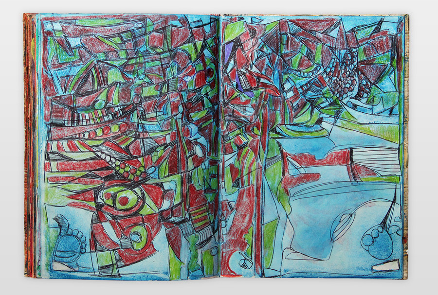 O.T. (Buch) Bleistift, Buntstift, Filzstift auf Papier 