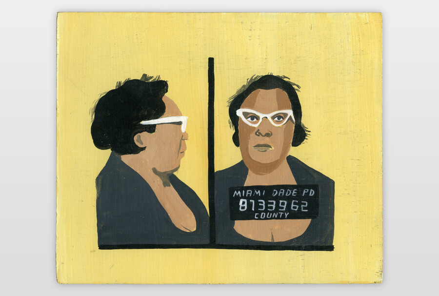 Mug-shot Miami Acrylfarbe auf Sperrholz