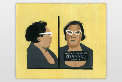 Mug-shot Miami Acrylfarbe auf Sperrholz