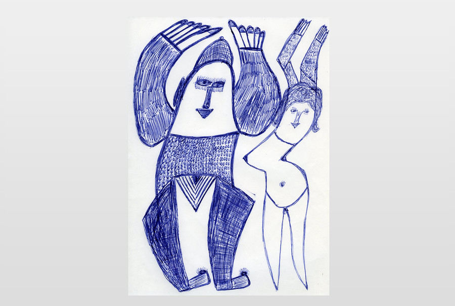 O.T (Mann und Frau) Kugelschreiber auf Papier