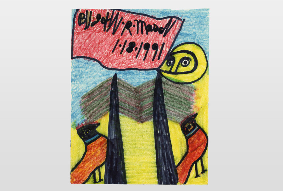 O.T (Vögel) Marker auf Karton, 1991