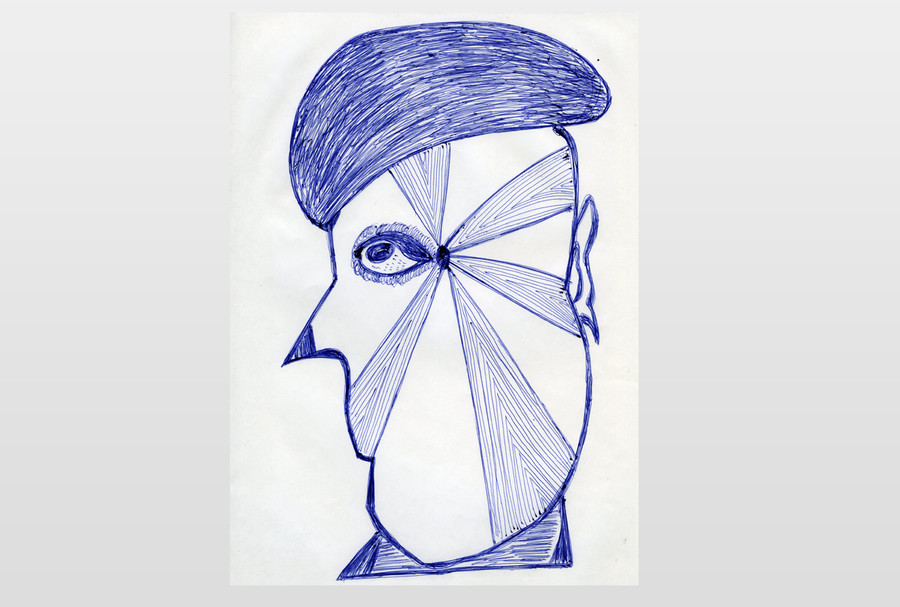 O.T (Mann im Profil) Kugelschreiber auf Papier