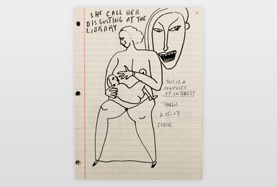 »They call her disgusting...« Seite aus Skizzenbuch Marker auf papier