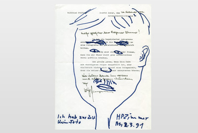 O.T (Selbstporträt) Filzstift auf Briefpapier, 1991