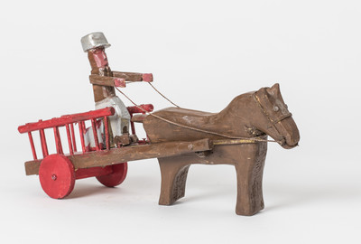 O.T. (Kutsche) Holzplastik, farbig gefasst