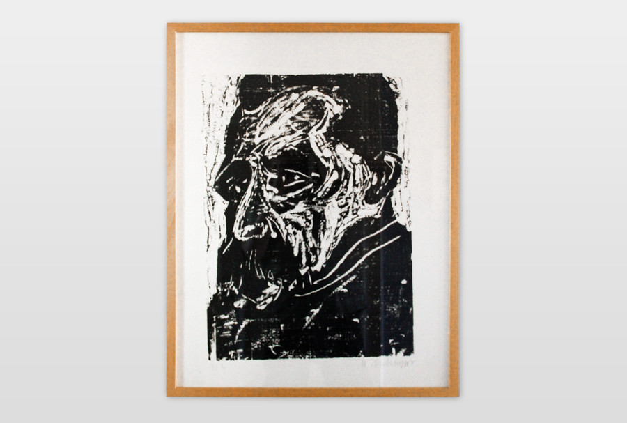 Friedrich Nietzsche 1994, Holzschnitt auf Papier