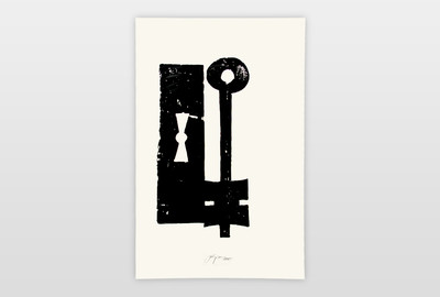 aus der Reihe »Der Schlüssel in Holz« Holzschnitt auf Papier, 1995