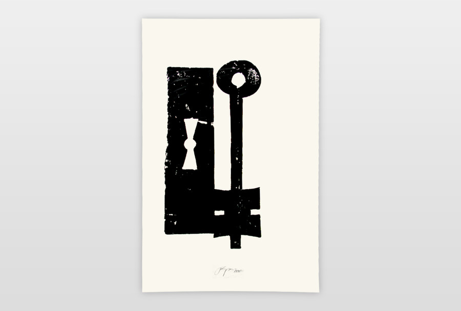 aus der Reihe »Der Schlüssel in Holz« Holzschnitt auf Papier, 1995
