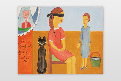 O.T (Ex Voto) zeitgenössische Kunst im Stil einer Votivtafel Acryl auf Karton