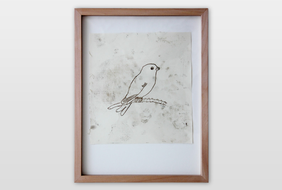 O. T. (Vogel) Kaltnadelradierung auf Papier
