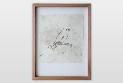 O. T. (Vogel) Kaltnadelradierung auf Papier