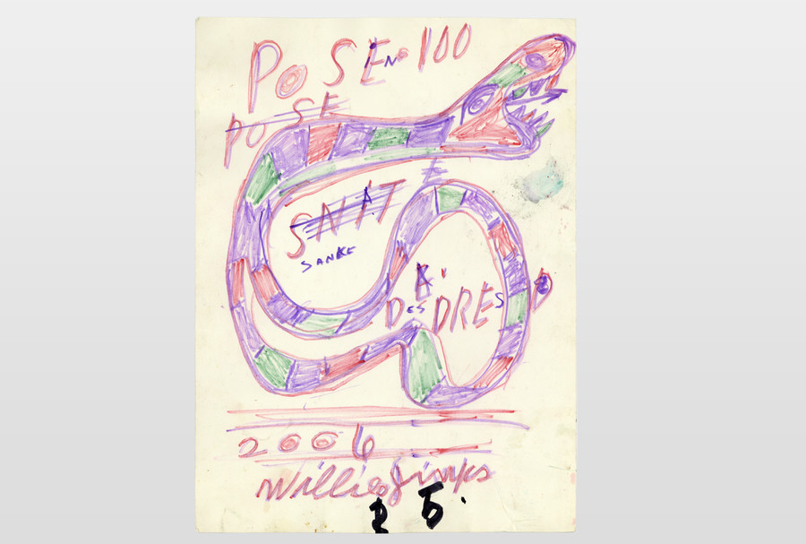 Pose 100 Snake Dress Filzmarker auf Papier, 2006