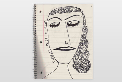 O.T (Frauenporträt) Seite aus Skizzenbuch Marker auf Papier