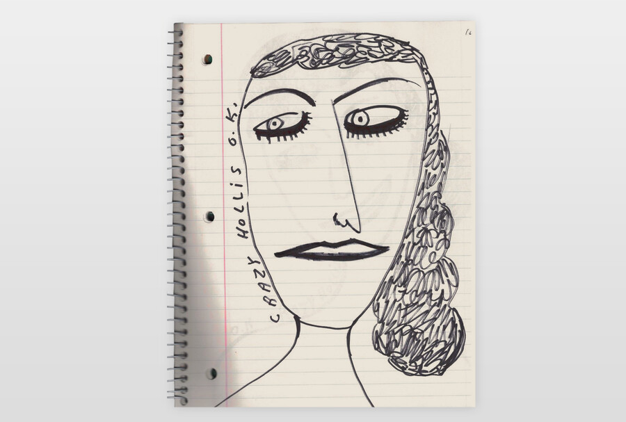O.T (Frauenporträt) Seite aus Skizzenbuch Marker auf Papier