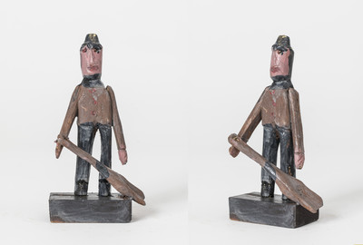 O.T. (Mann) Holzplastik, farbig gefasst