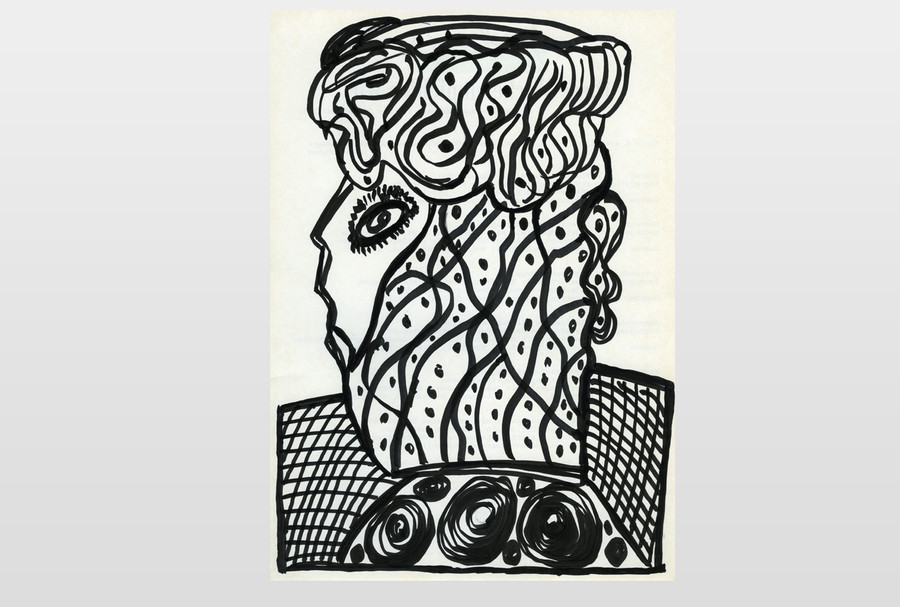 O.T (Frau im Profil) Tinte auf Papier