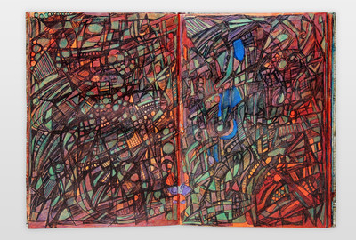 O.T. (Buch) Bleistift, Buntstift, Filzstift auf Papier 