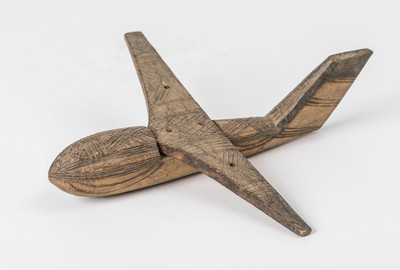 Flugzeug, Nordafrika Holz mit Branddekor