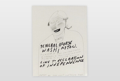 O.T (Porträt George Washington) Bleistift und Marker auf Papier