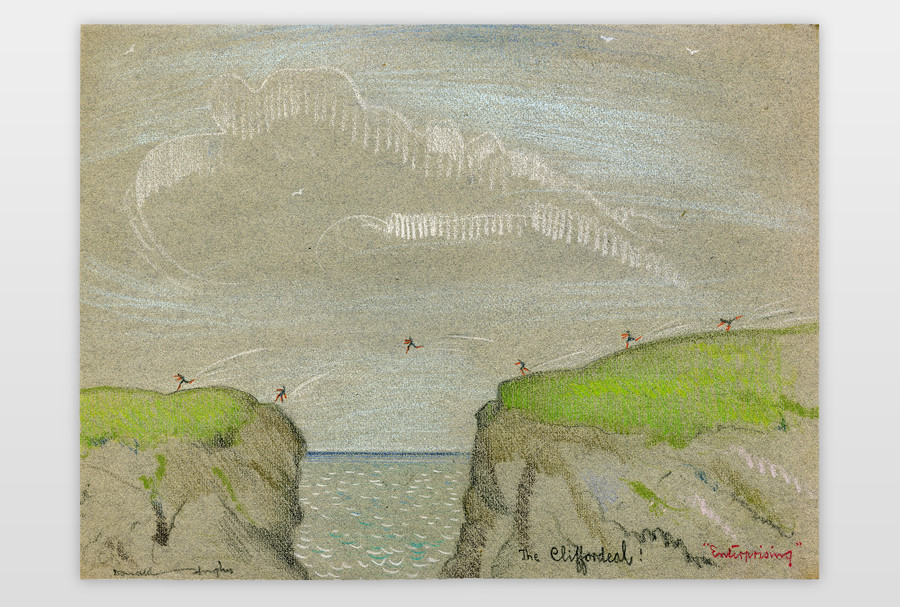 »The Cliffordeal!« Bleistift und Farbstifte auf Papier, 1950