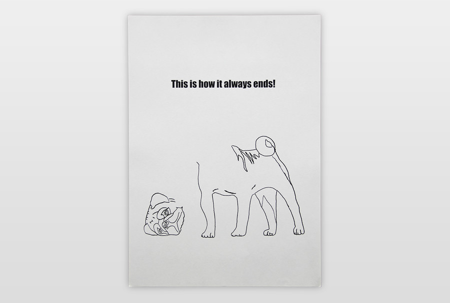 Welcome to Puggyland Mischtechnik auf Papier