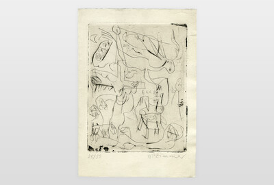 Ecce Homo Radierung auf Büttenpapier, Galerie Van der Loo, Weihnachten 1989