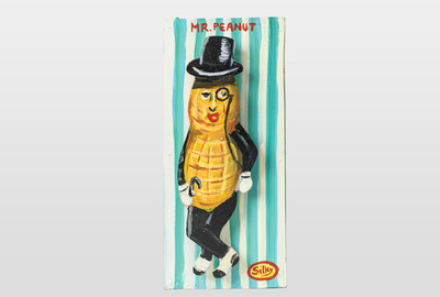Mr. Peanut Farbe auf Holz