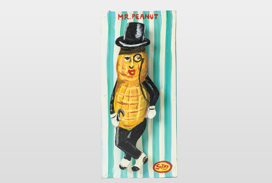 Mr. Peanut Farbe auf Holz