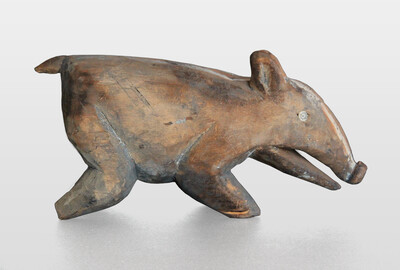 Figur (Schwein), Papua Neu Guinea Holz, farbig gefasst