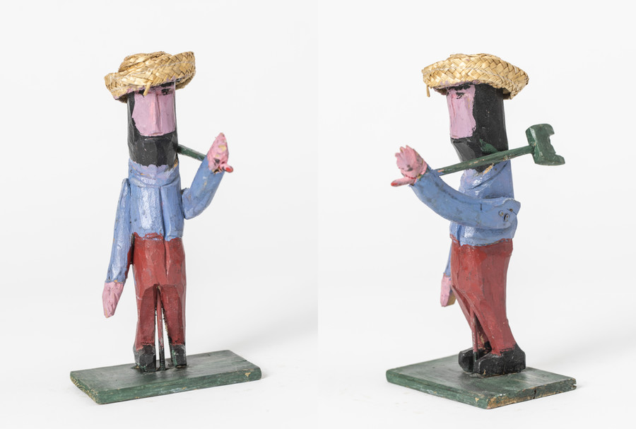 O.T. (Farmer) Holzplastik, farbig gefasst