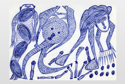 O.T (Figuren) Kugelschreiber auf Papier