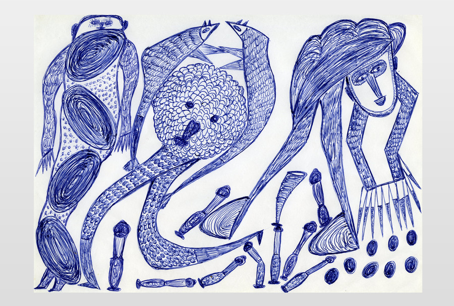 O.T (Figuren) Kugelschreiber auf Papier