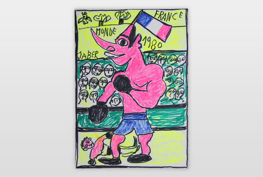 O.T (Boxer) Filstift und Marker auf Karton