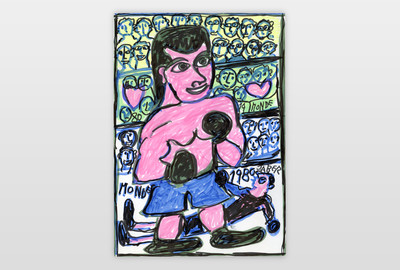 O.T (Boxer) Filstift und Marker auf Papier