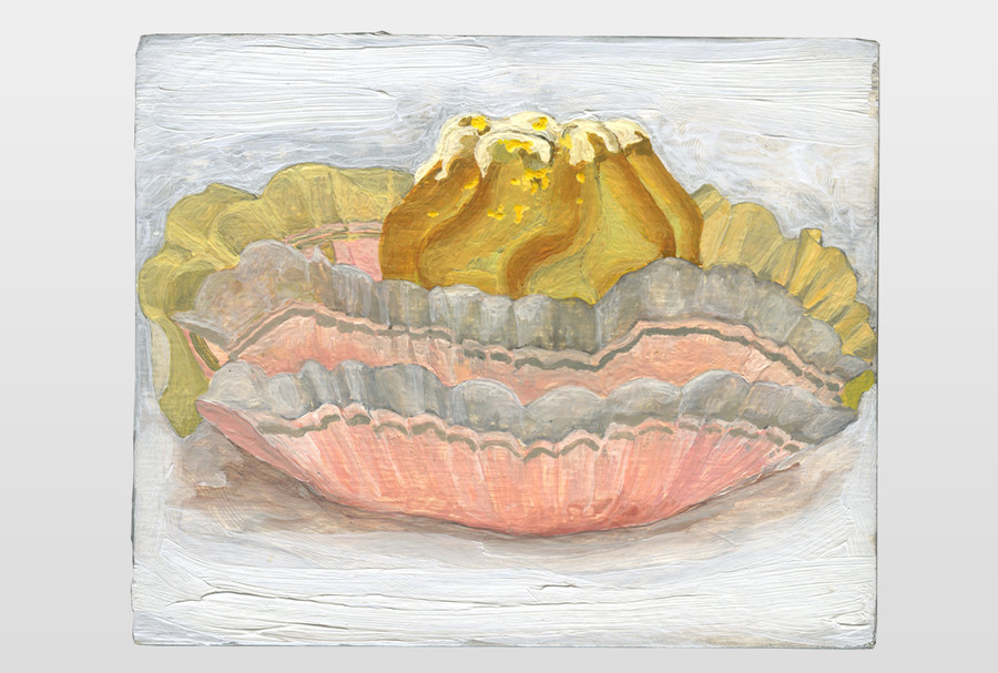 Petit Four Öl auf Holz, 10x12 cm
