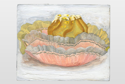 Petit Four Öl auf Holz, 10x12 cm
