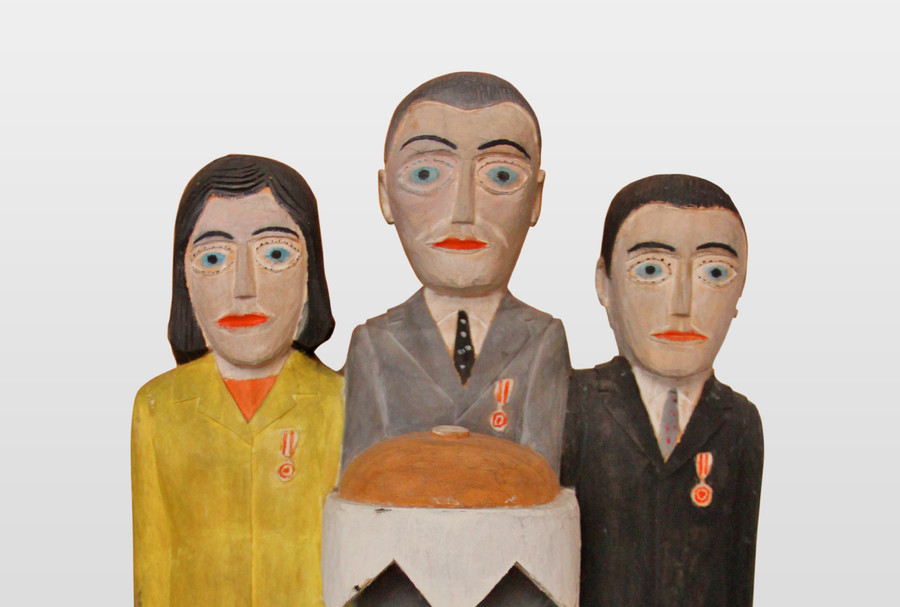 Waclaw Rudnicki, Starossci z Roku 1975 Holzplastik, farbig gefasst (Detail), Polen
