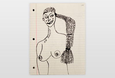 O.T. (Frau) Seite aus Skizzenbuch Marker auf Papier