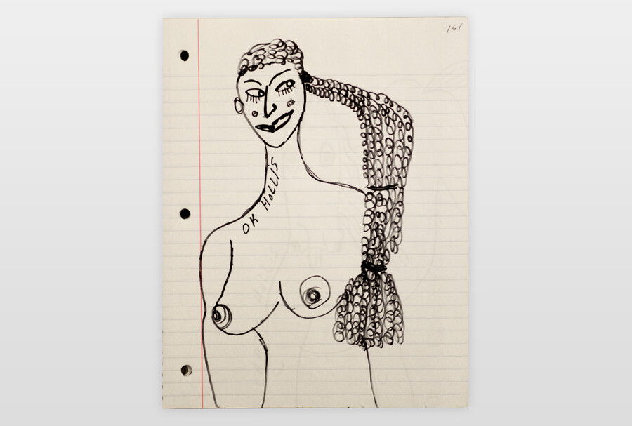O.T. (Frau) Seite aus Skizzenbuch Marker auf Papier