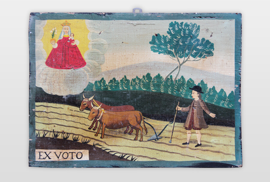 O.T. (Ex Voto) Votivtafel, Süddeutschland Öl auf Holz